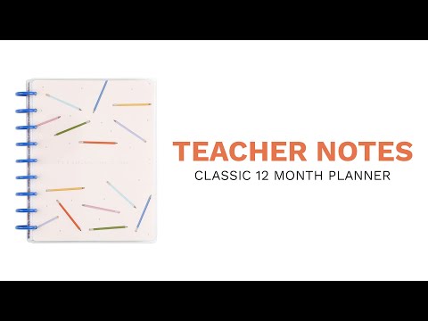 2023 Teacher Notes Teacher Happy Planner - Classic Teacher Layout - 12 Months