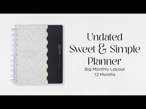 Simple Undated Planner Undated Sweet & Simple Customizable Planner - Big Monthly Layout - 12 ...