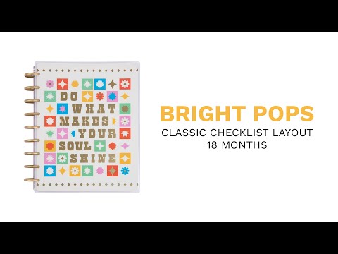 2024 Bright Pops Happy Planner - Classic Checklist Layout - 18 Months