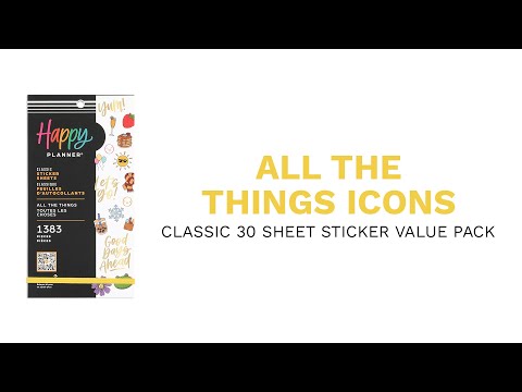 Planner Sticker Value Pack, Mini Icons, 1508 Pieces, by The Happy Planner,  Paper 