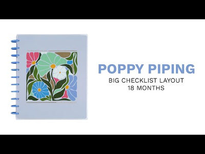 2024 Poppy Piping Happy Planner - Big Checklist Layout - 18 Months