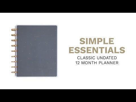 Simple Undated Planner Undated Simple Essentials Happy Planner - Classic Vertical Layout - 12