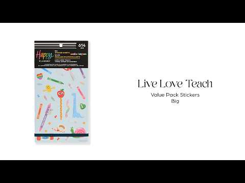 Live Lesson Sticker Live Love Teach - Value Pack Stickers - Big – Happy Planner
