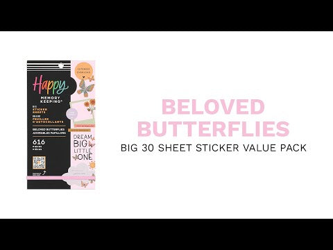 Beloved Butterflies Baby  - Value Pack Stickers - Big