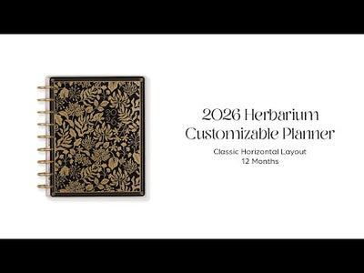 2026 Herbarium Customizable Planner - Classic Horizontal Layout - 12 Months