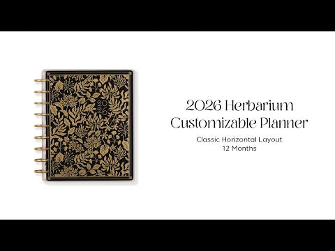 2026 Herbarium Customizable Planner - Classic Horizontal Layout - 12 Months