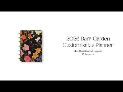 2026 Dark Garden Customizable Planner - Mini Dashboard Layout - 12 Months