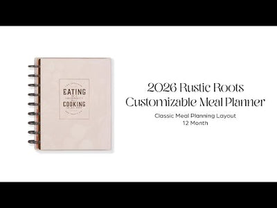 2026 Rustic Roots Customizable Meal Planner - Classic Meal Planning Layout - 12 Months
