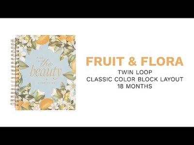 2024 Fruit & Flora Twin Loop Happy Planner - Classic Color Block Layout - 18 Months