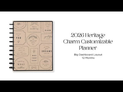2026 Heritage Charm Customizable Planner - Big Dashboard Layout - 12 Months