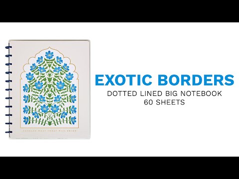 Exotic Borders - Dotted Lined Big Notebook - 60 Sheets