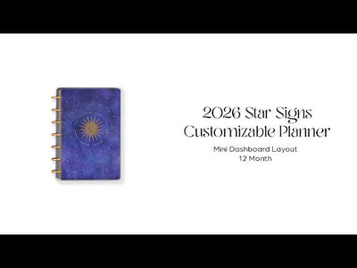 2026 Star Signs Customizable Planner - Mini Dashboard Layout - 12 Months