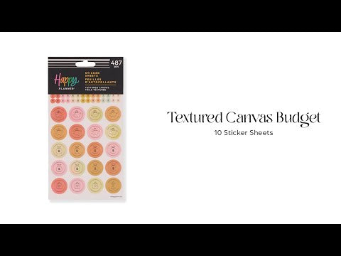 Canvas Line Sticker Textured Canvas Budget - 10 Sticker Sheets – Happy Planner