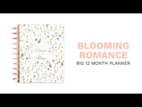 Undated Blooming Romance Wedding Happy Planner - Big Wedding Layout - 12 Months