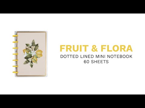 Fruit & Flora - Dotted Lined Mini Notebook - 60 Sheets
