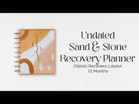 Undated Sand & Stone Customizable Recovery Planner - Classic Recovery Layout - 12 Months