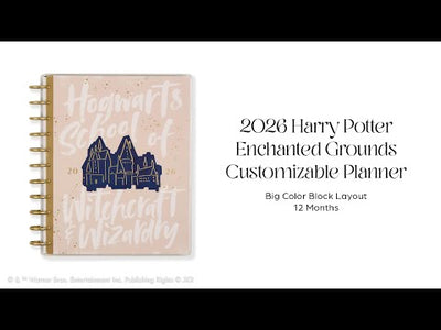 2026 Harry Potter Enchanted Grounds Customizable Planner - Big Color Block Layout - 12 Months