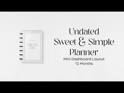 Undated Sweet & Simple Customizable Planner - Mini Dashboard Layout - 12 Months