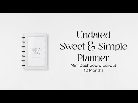 Undated Sweet & Simple Customizable Planner - Mini Dashboard Layout - 12 Months