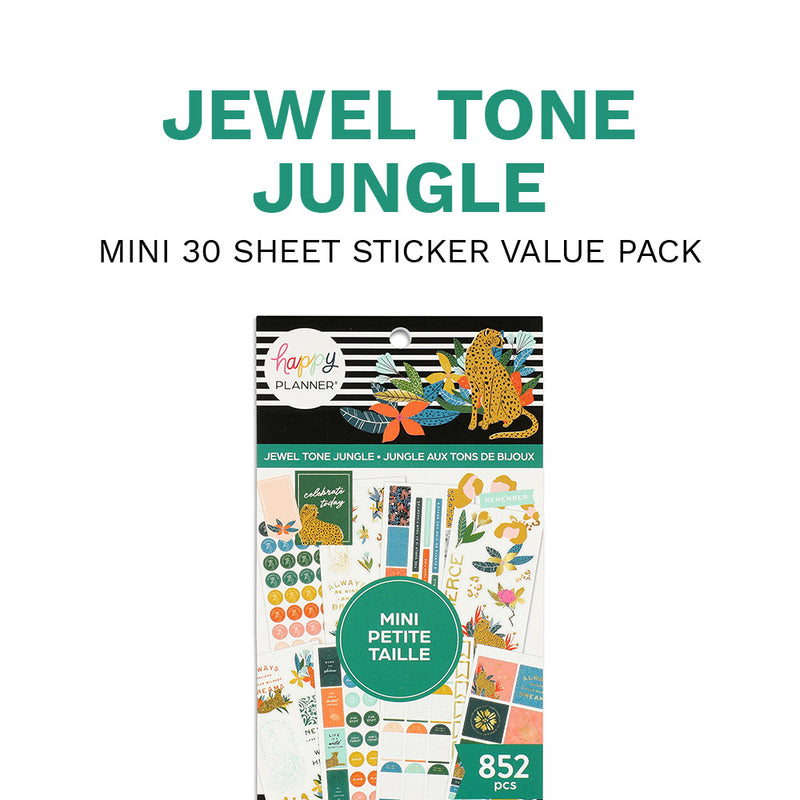 Me and My Big Ideas - Happy Planner Collection - Mini Sticker Sheet - Jewel  Tone Jungle - Value Pack