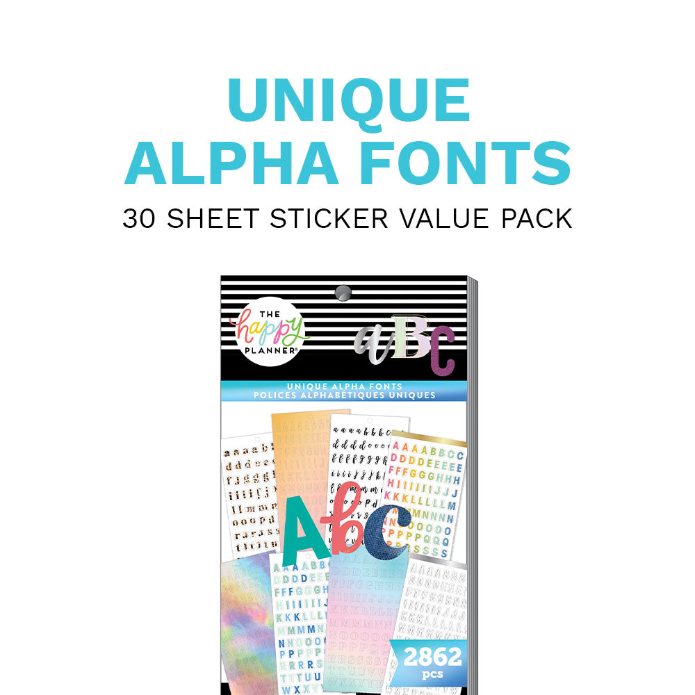 Round Marker Rainbow Foil Alphabet Stickers | Happy Planner