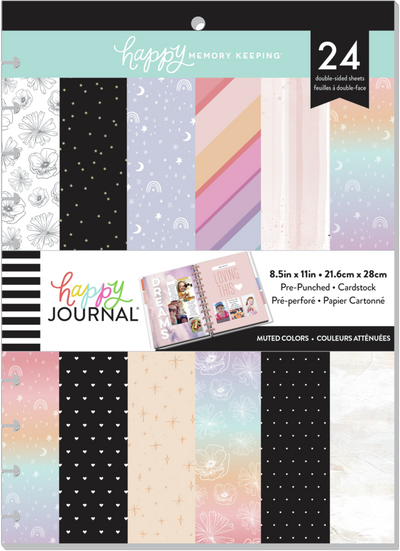 Happy Memory Keeping® - Muted Colors Big Pre-Punched Cardstock