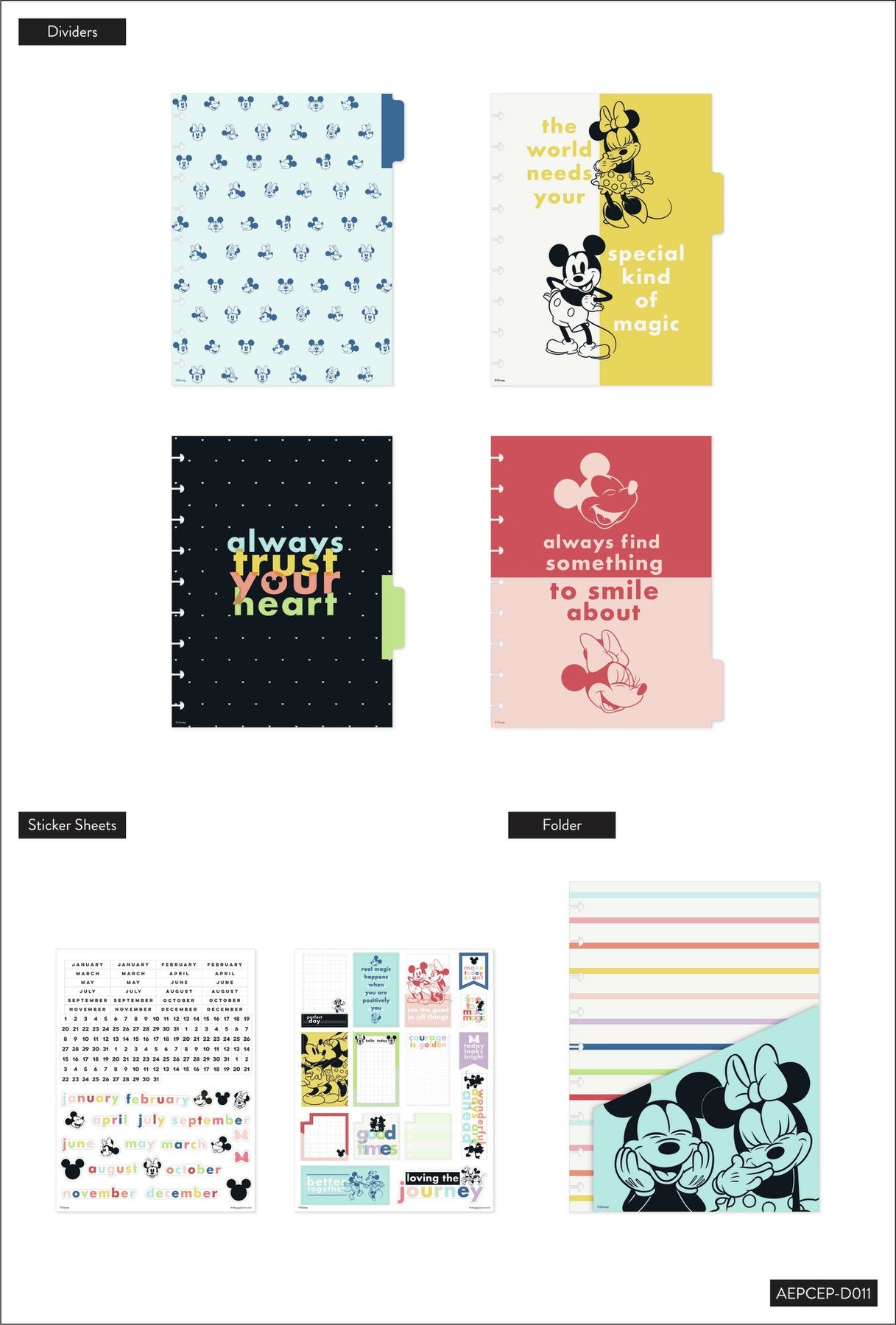 Colorblock Mickey Mouse Disney© Mickey Mouse & Minnie Mouse Colorblock Undated Classic Vertica ...
