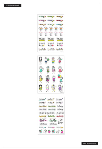 Stick Girl Dry Erase Removable Decals