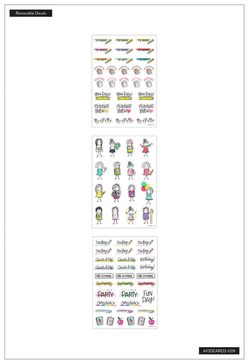 Stick Girl Dry Erase Removable Decals