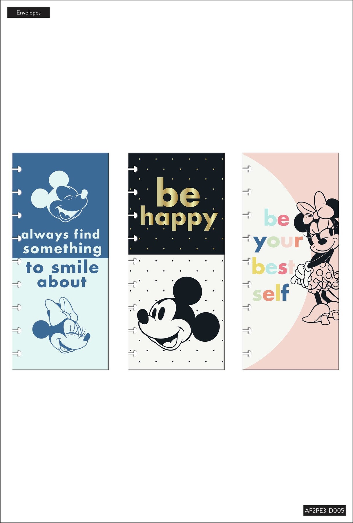 Colorblock Mickey Mouse Disney© Mickey Mouse & Minnie Mouse Colorblock Snap In Envelopes - 3 P ...