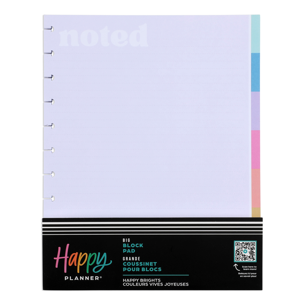 Happy Brights - Block Notepad - Big - 100 Sheets – Happy Planner