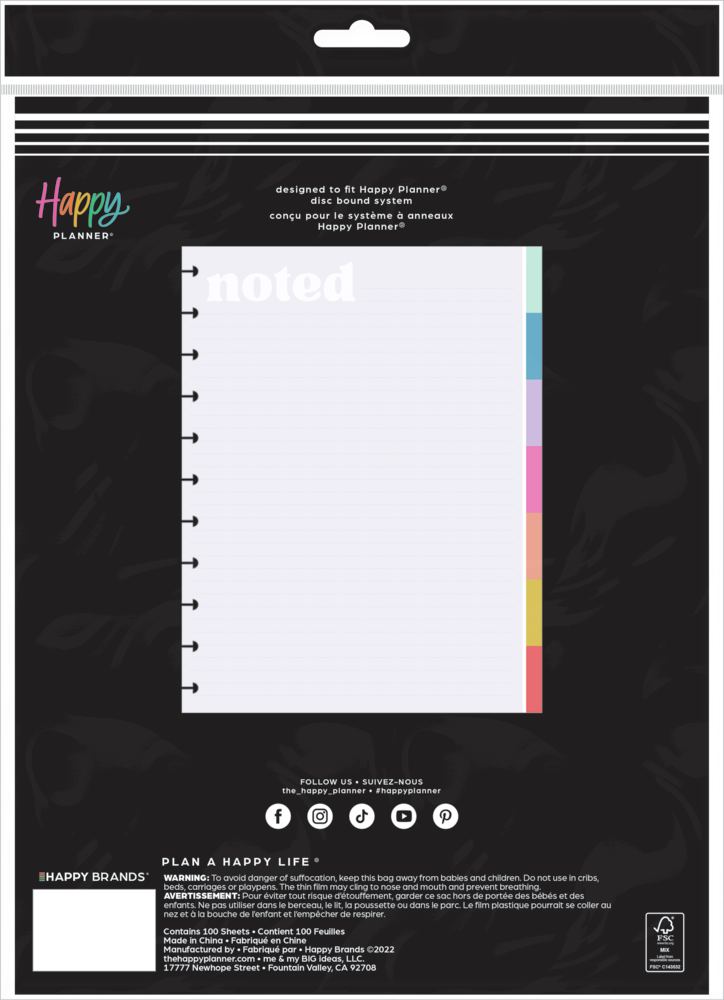 Happy Brights - Block Notepad - Big  - 100 Sheets