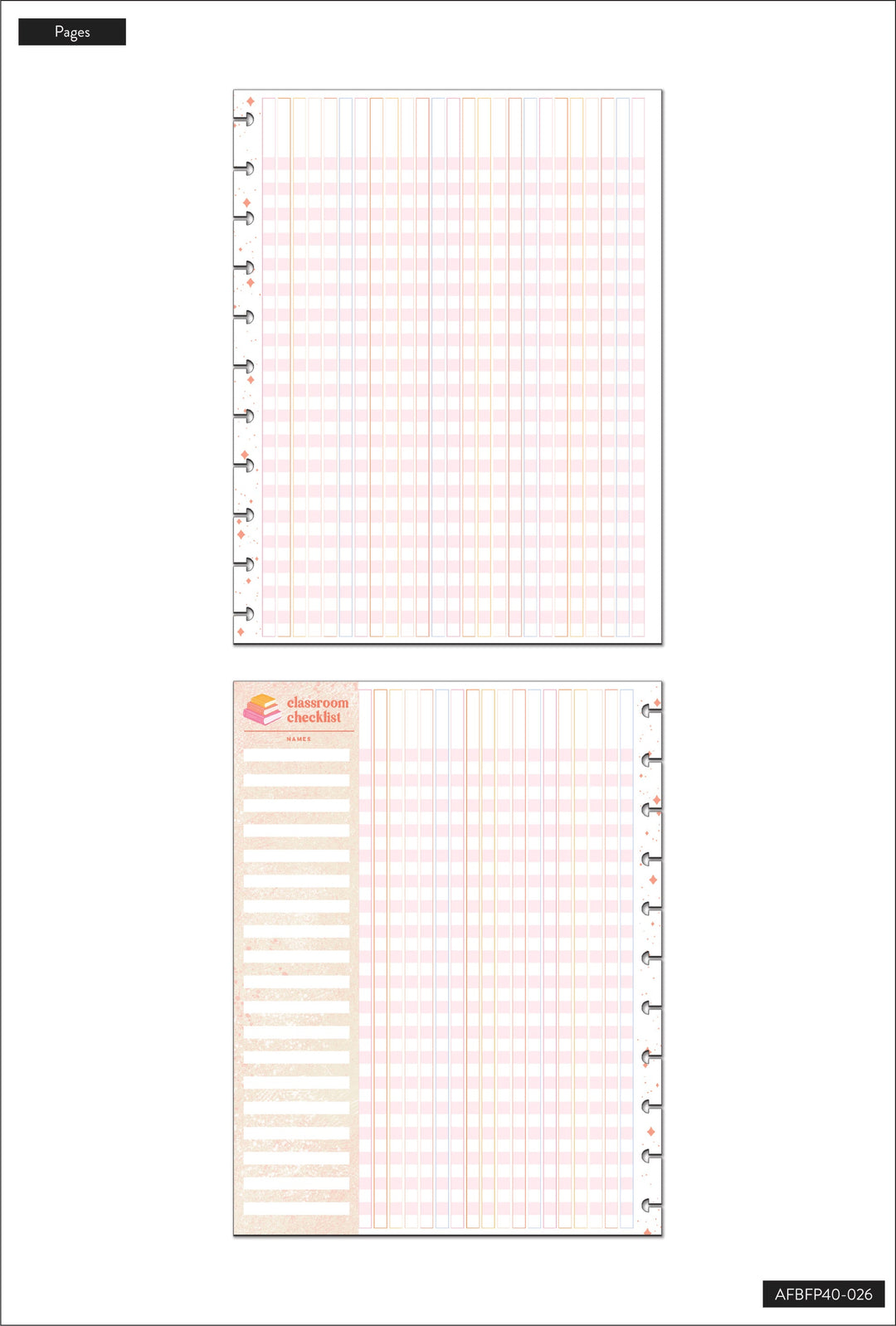 Groovy Day Teacher Big Checklist Filler Paper - 40 Sheets – Happy