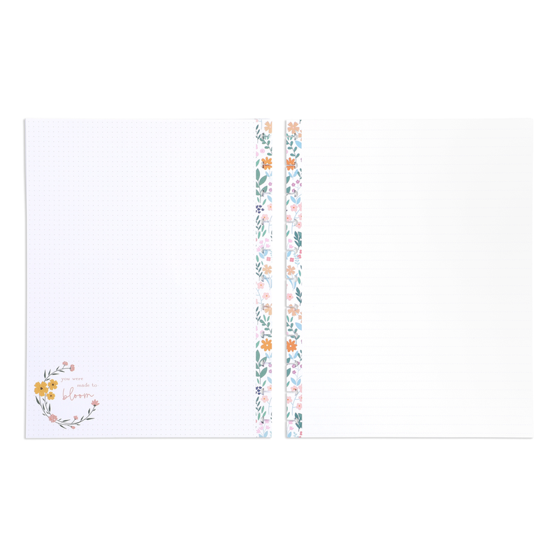 Cottagecore Florals - Dotted Lined Big Filler Paper - 40 Sheets