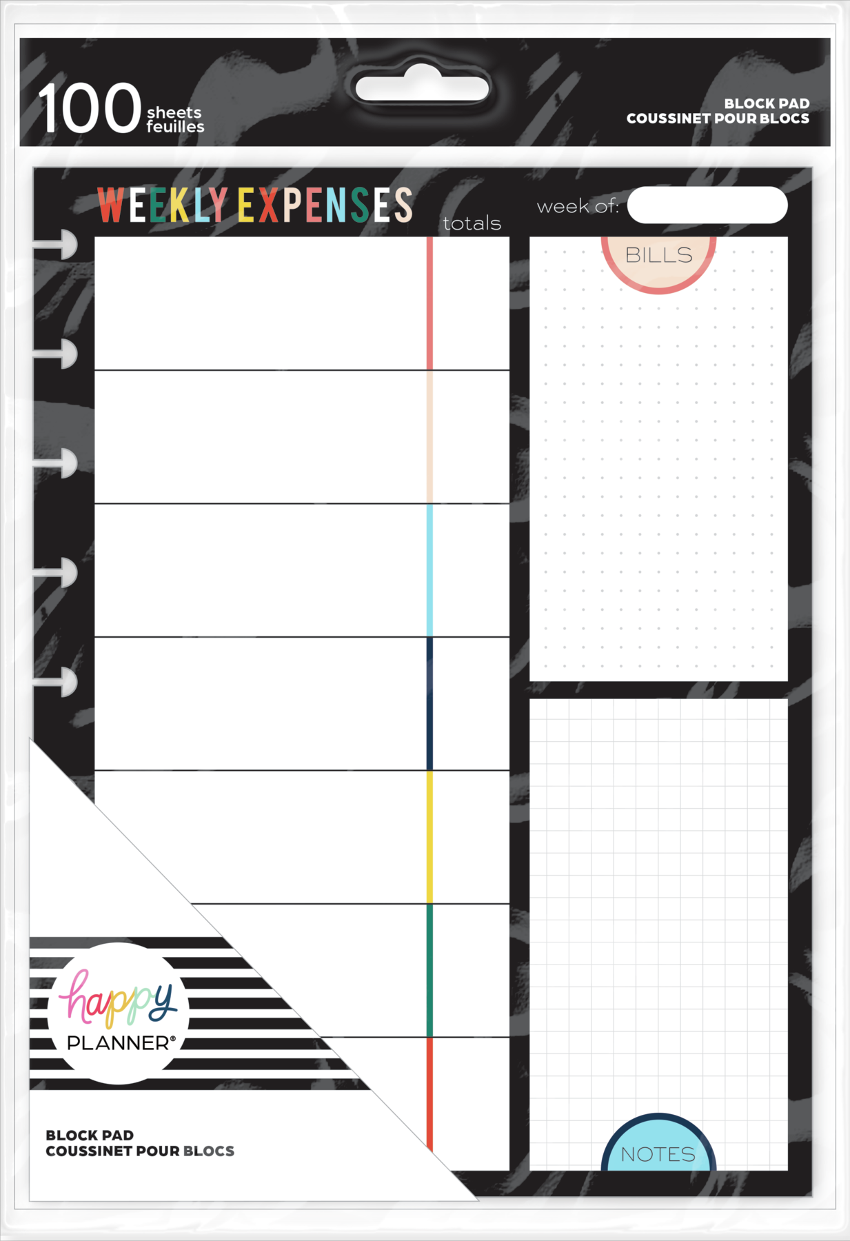 Bright Retro Budgeting Block Notepad - Classic - 100 Sheets – Happy Planner