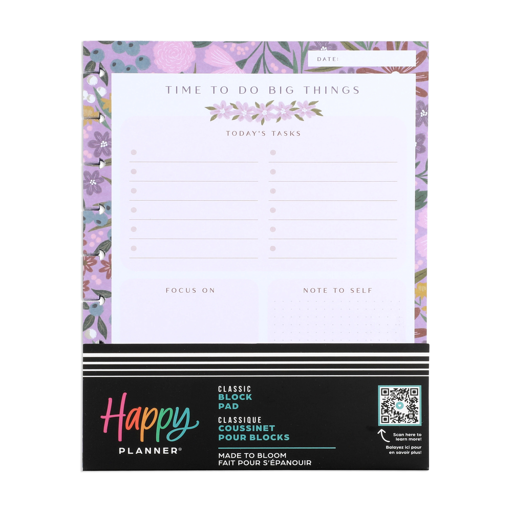 Block Notepad Sample Made to Bloom - Block Notepad - Classic - 100 Sheets – Happy Planner