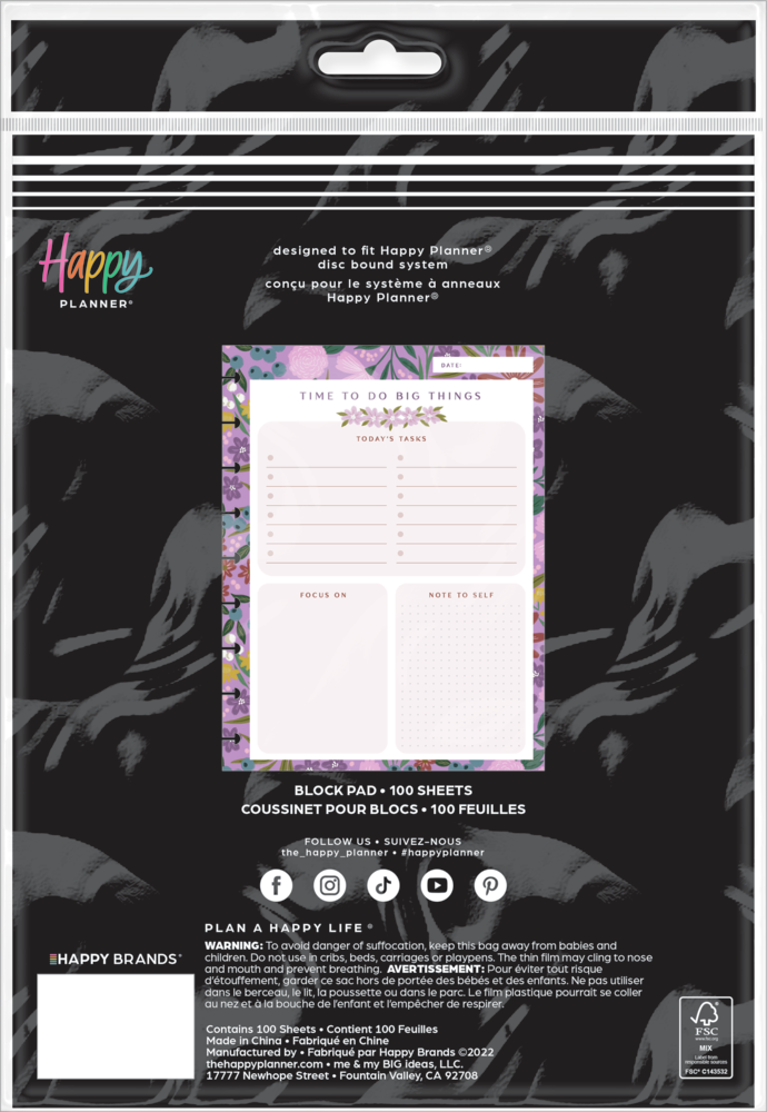Made to Bloom - Block Notepad - Classic - 100 Sheets – Happy Planner