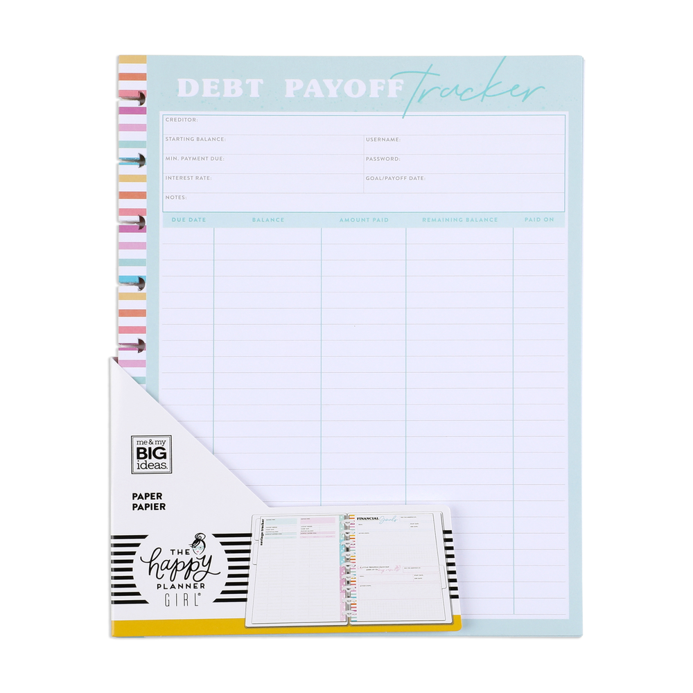 Personal Debt Repayment Planner Insert Refill, 3.74 x 6.73 inches