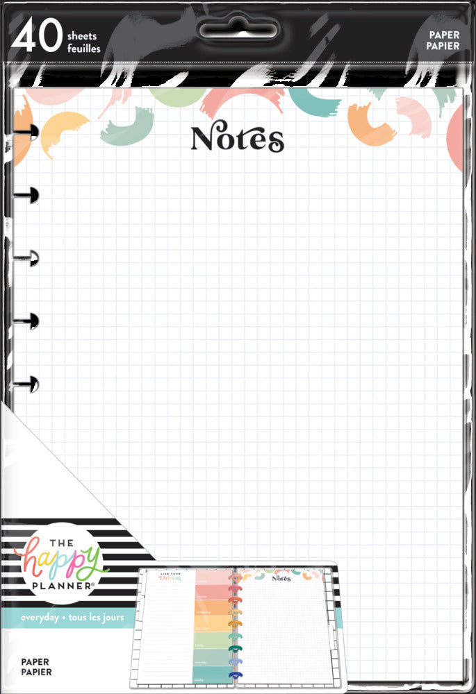 Everyday Colorful Notes Classic Filler Paper - 40 Sheets – Happy Planner