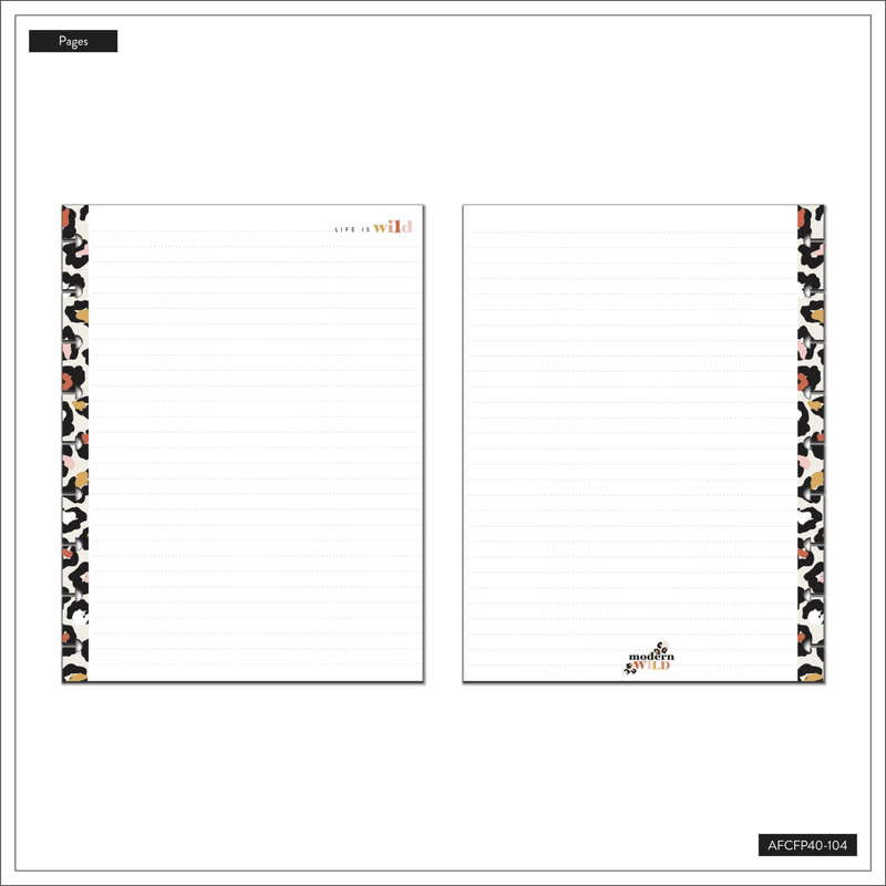 40 Line Paper Modern Wild Animal Print Classic Filler Paper - Dot Lined Paper - 40 S ...