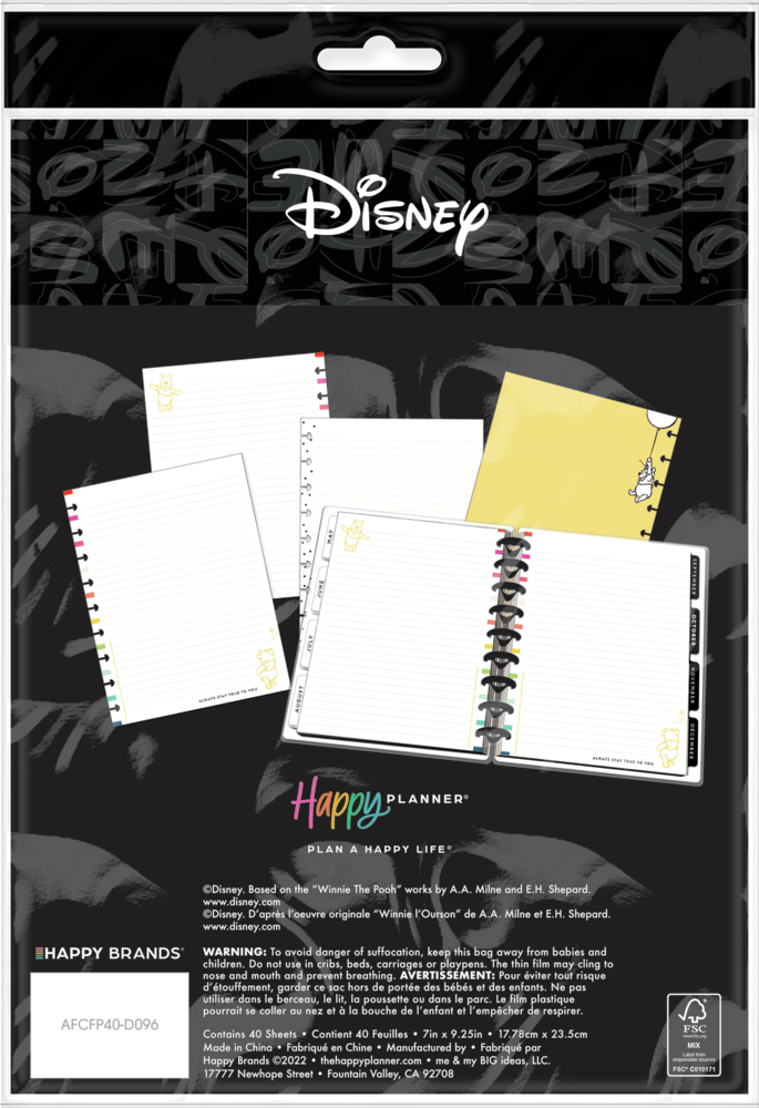 Disney Winnie the Pooh True to You - Dotted Lined Classic Filler Paper - 40 Sheets