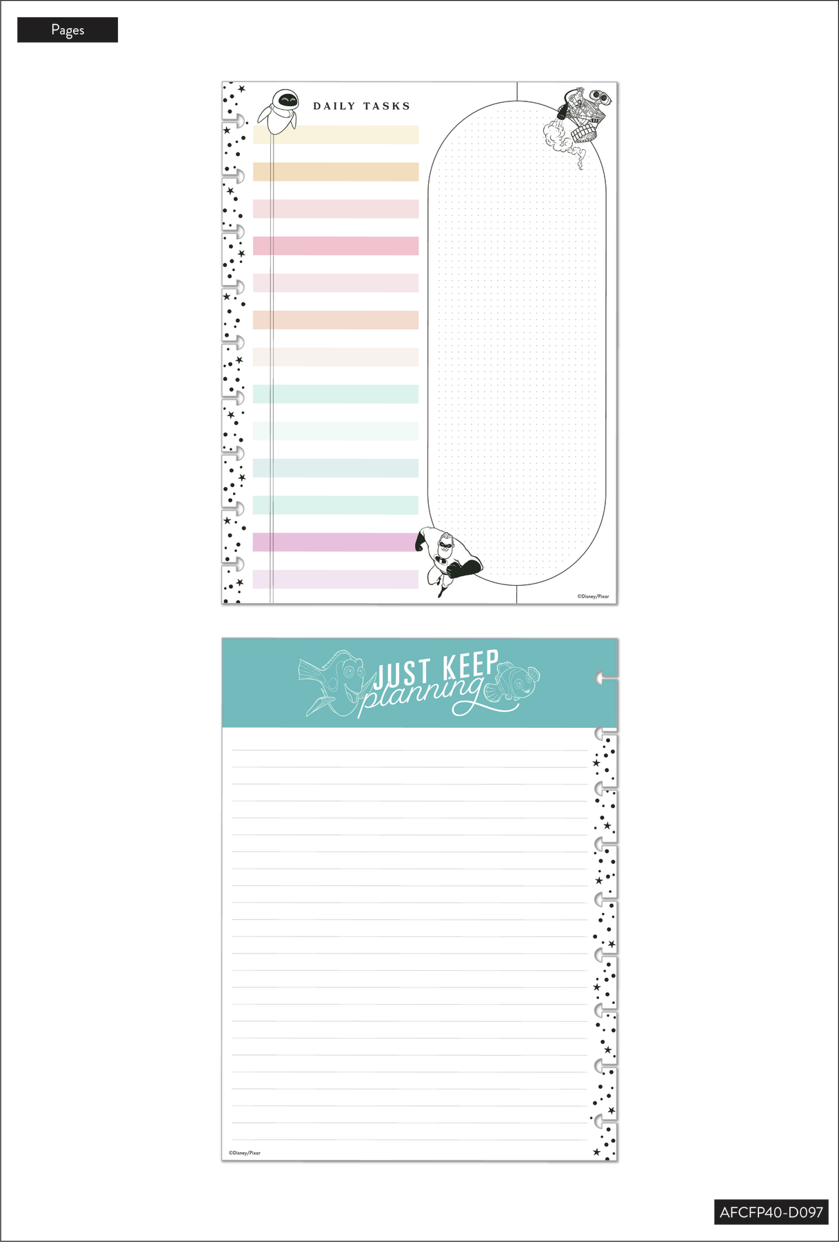 Happy Planner Disney Pixar Undated Monthly Planner and Journal for School,  Work, or Home, Monthly, Weekly, and Daily Planner, 68 Pages, Bright Year
