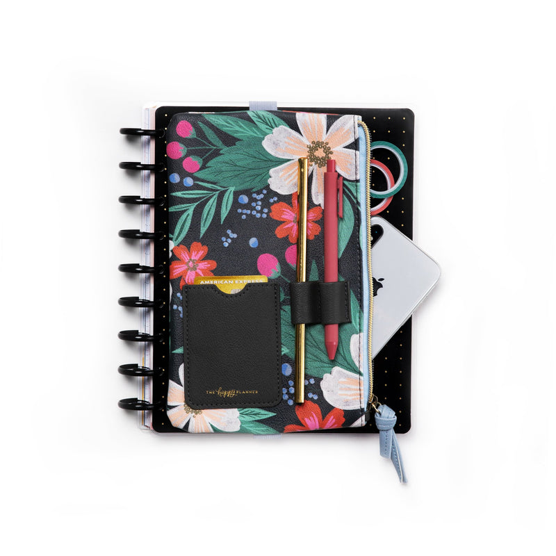 Floral Classic Banded Pouch With Pen Loop