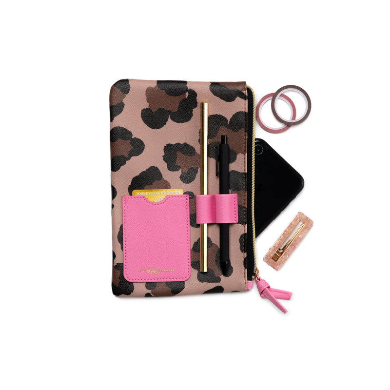 Leopard Classic Banded Pouch With Pen Loop