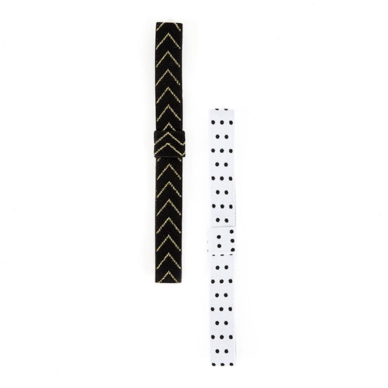Black & White Elastic Band Pen Holder - 2 Pack