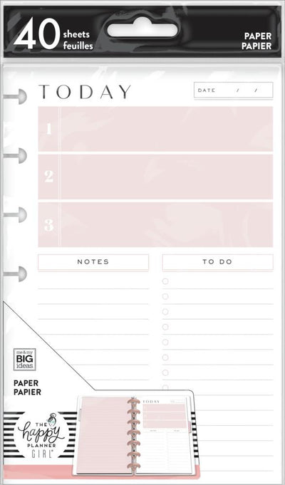Minimalist Mini Filler Paper - Daily Schedule & To Dos