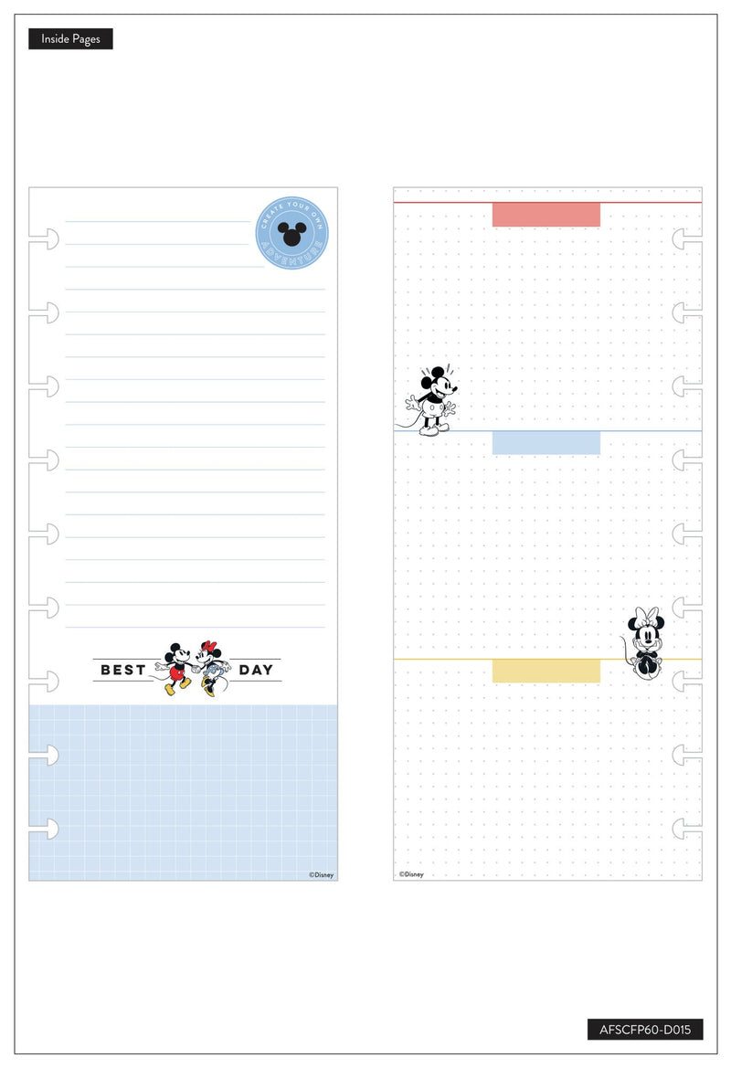 Mickey and Minnie Best Day Skinny Classic Filler Paper - Daily To-do&