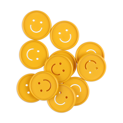 Smiley Cutout Medium Disc Set - Golden Yellow