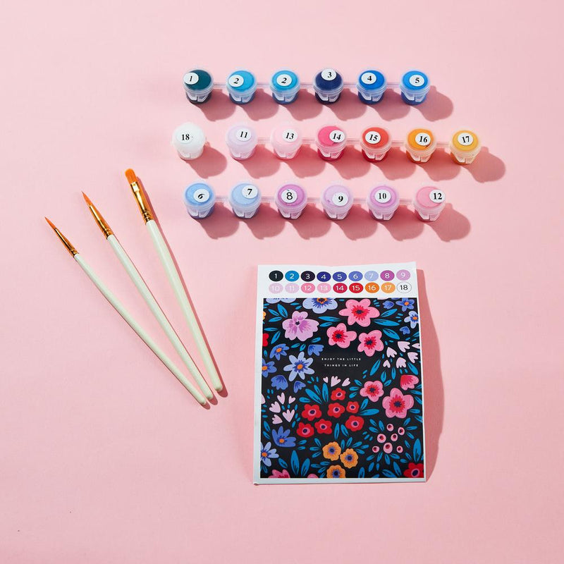 Mini Paint by Number Kits - Beautiful Blooms