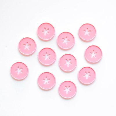 Flower Cutout Medium Disc Set - Bubblegum Pink